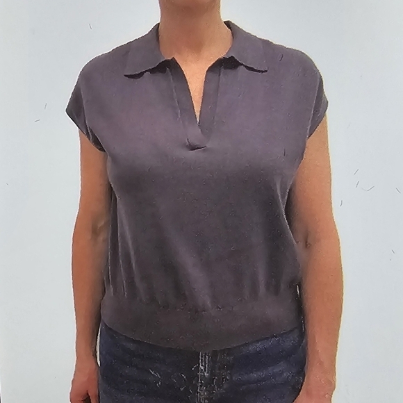 DKNY Ladies Sleeveless Collared Sweater XXL GRAY - Picture 2 of 8